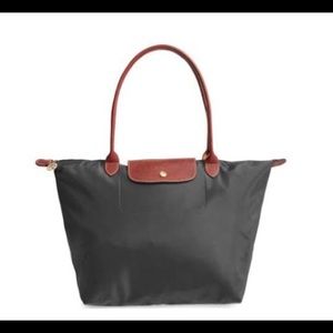 Longchamp Le Pliage Large Tote in Gunmetal